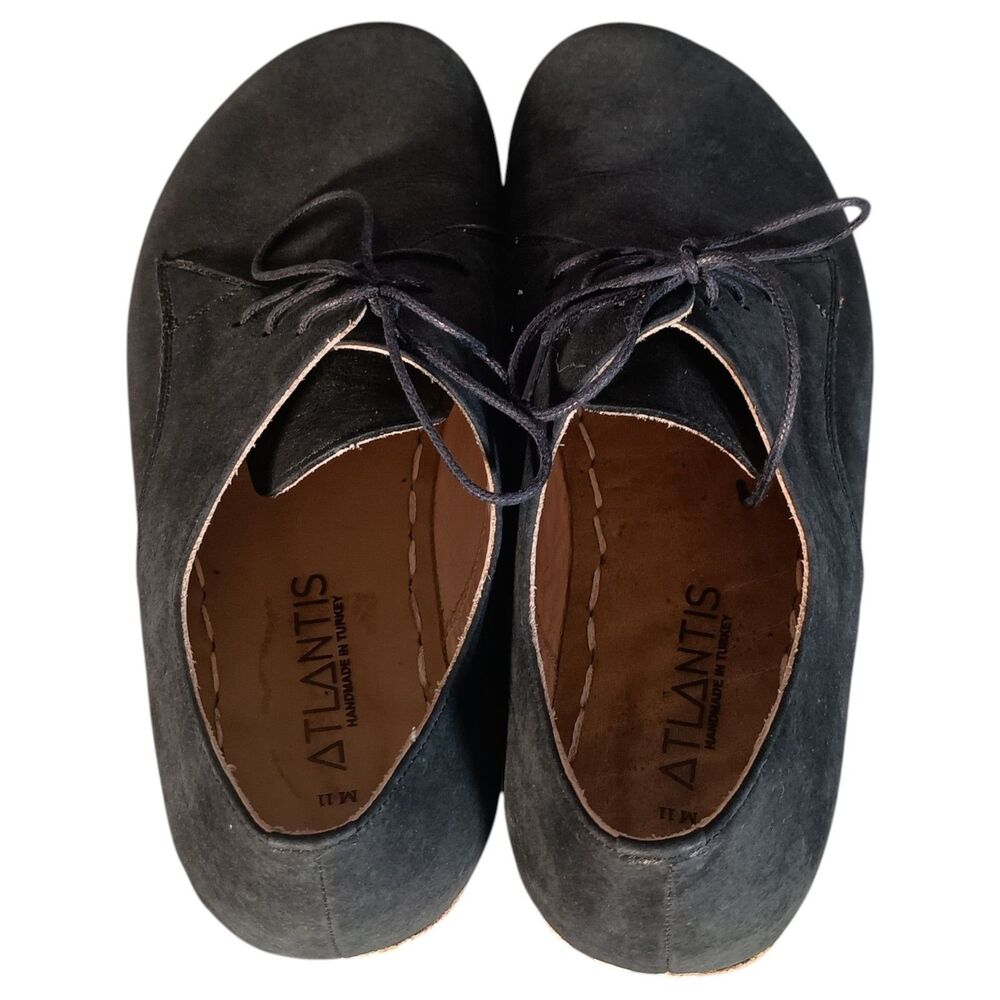 Atlantis Handmade Barefoot Casual Shoes Men's 11 Black Leather Lace up - Picture 9 of 11